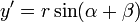  y' = r\sin(\alpha+\beta)